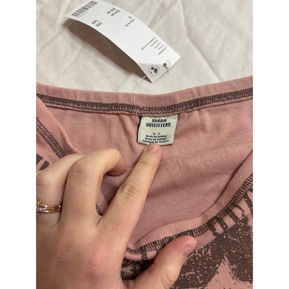 NWT Urban Outfitters Pink Rose Graphic Tube Top Size S Tour Concert - Picture 3 of 4